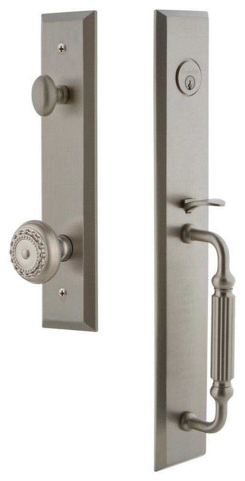 Fifth Avenue 1-Piece Dummy Handleset, F Grip and Parthenon Knob, 849576