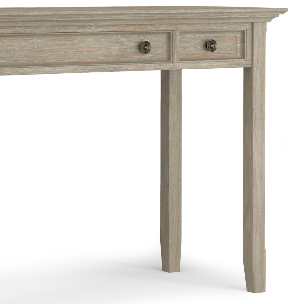 Amherst Solid Wood Desk, Distressed Gray