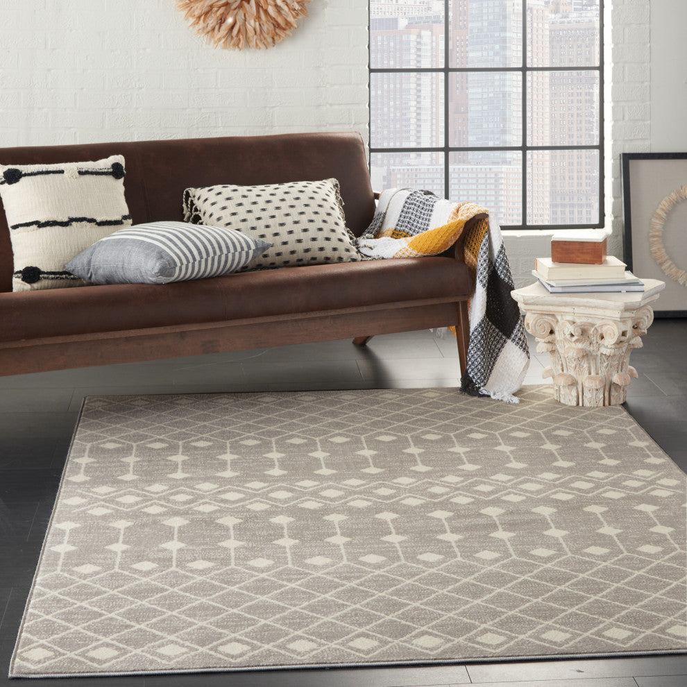 Nourison Grafix 7' x 10' Grey Bohemian Indoor Area Rug