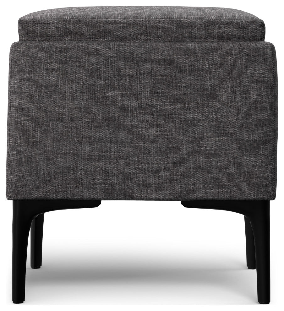 Natasha Storage Ottoman With Tray, Slate Grey