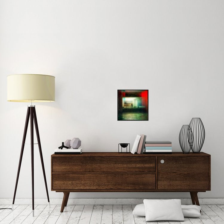 "On Stage" Framed Canvas Giclee by Michel Romaggi, 17x17"