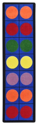 Kid Essentials Rug, Lots of Dots, Multicolored, 2'1"x7'8" Runner