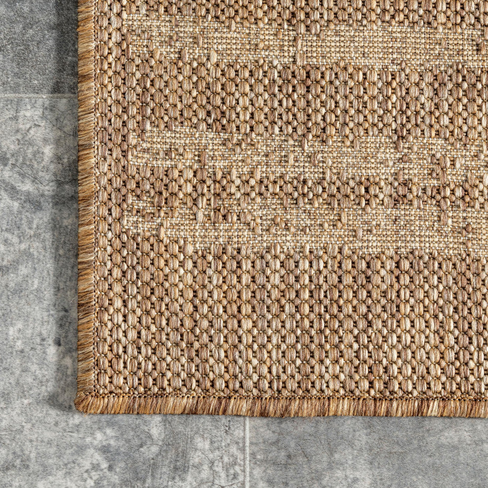 Nuloom Marin Contemporary Indoor/Outdoor Area Rug, Brown 6'7"x9'