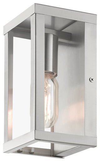 Livex Lighting Gaffney 1-Light Brushed Nickel Outdoor Small Wall Lantern