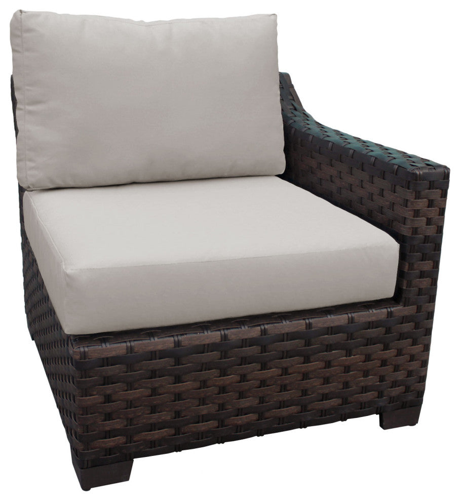 kathy ireland River Brook 5 Piece Wicker Patio Furniture SetAlmond