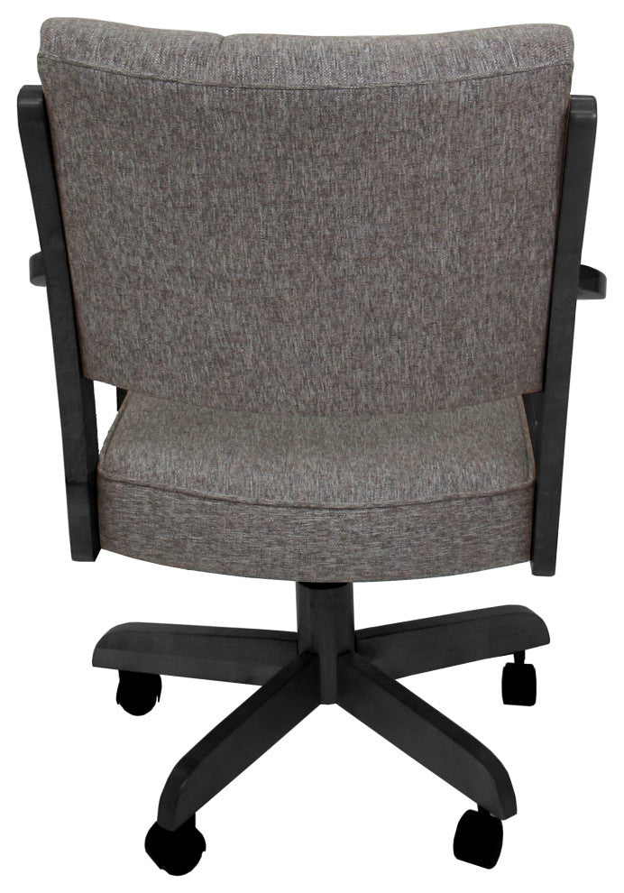 Swivel Wood Dining Caster Chair with Wheels - Casa, Mojave Grey - Dark Grey