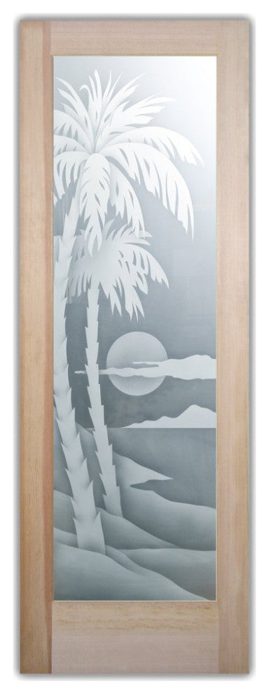 Interior Prehung Door or Interior Slab Door - Palm Sunset - Primed - 24" x...