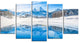 "Winter Mountain Lake in Alps" Landscape Canvas Photo Print, 5 Panels, 60"x32"