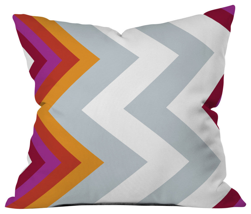 Karen Harris Modernity Solstice Warm Chevron Outdoor Throw Pillow, 18x18x5