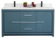 Mila Collection 60" Bathroom Vanity With Sink, Mirror, Countertop, Alasca Blue