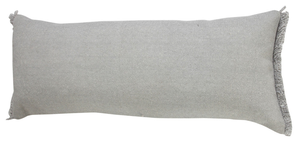 Ox Bay Gray Solid Organic Cotton Pillow Cover, 14"x36"