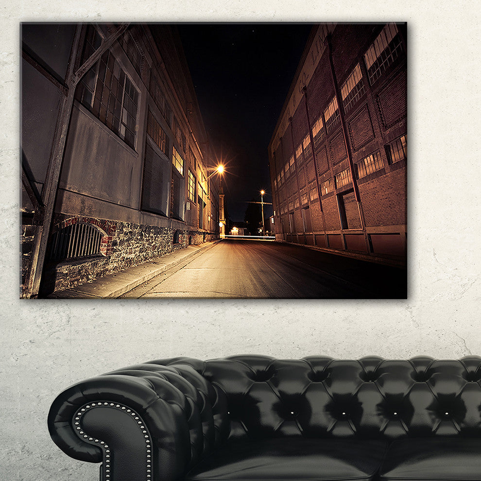 "Old Road and Buildings" Wall Art Landscape, 32"x16"