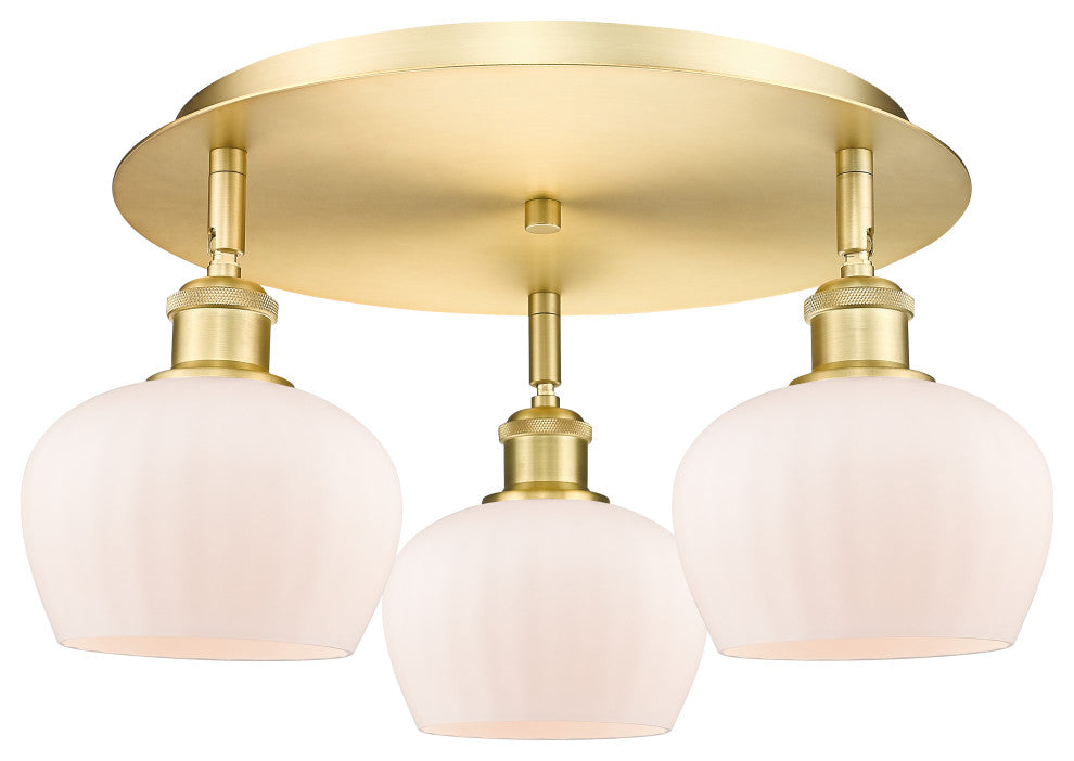 Innovations Fenton 3 18.25" Flush Mount Satin Gold