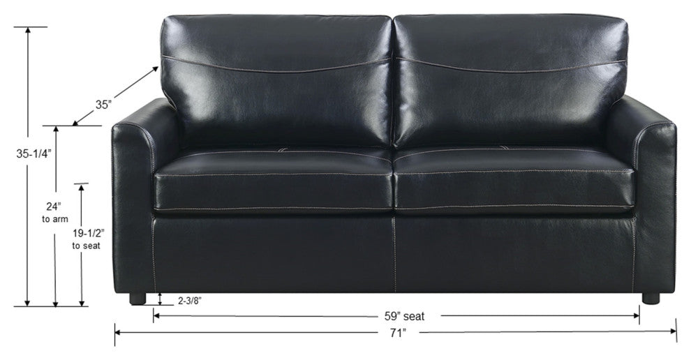 Vaughn Sleeper Sofa, Black, Full