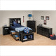 Prepac Sonoma 5-Piece Twin Youth Tall Bedroom Set in Black