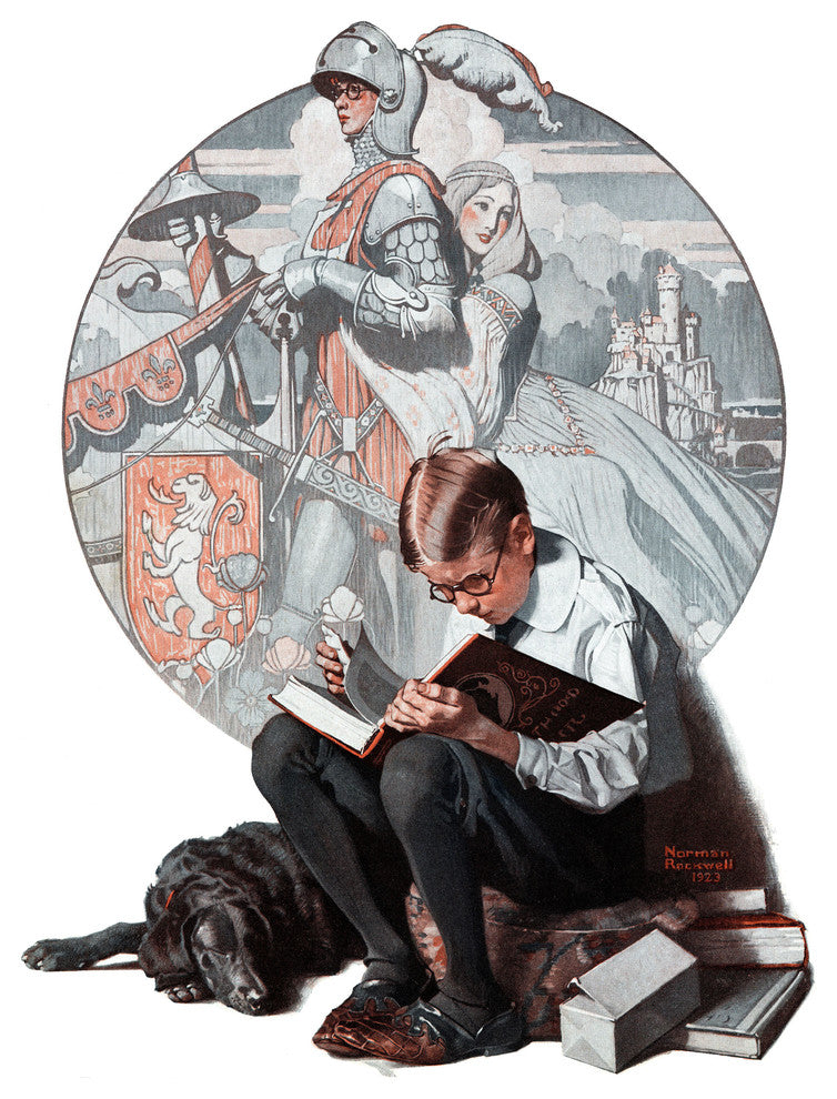 "Age of Romance" Painting Print on Canvas by Norman Rockwell