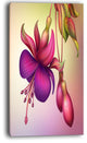 "Fuchsia Flowers With Green Leaves" Wall Art Canvas, 20"x40"