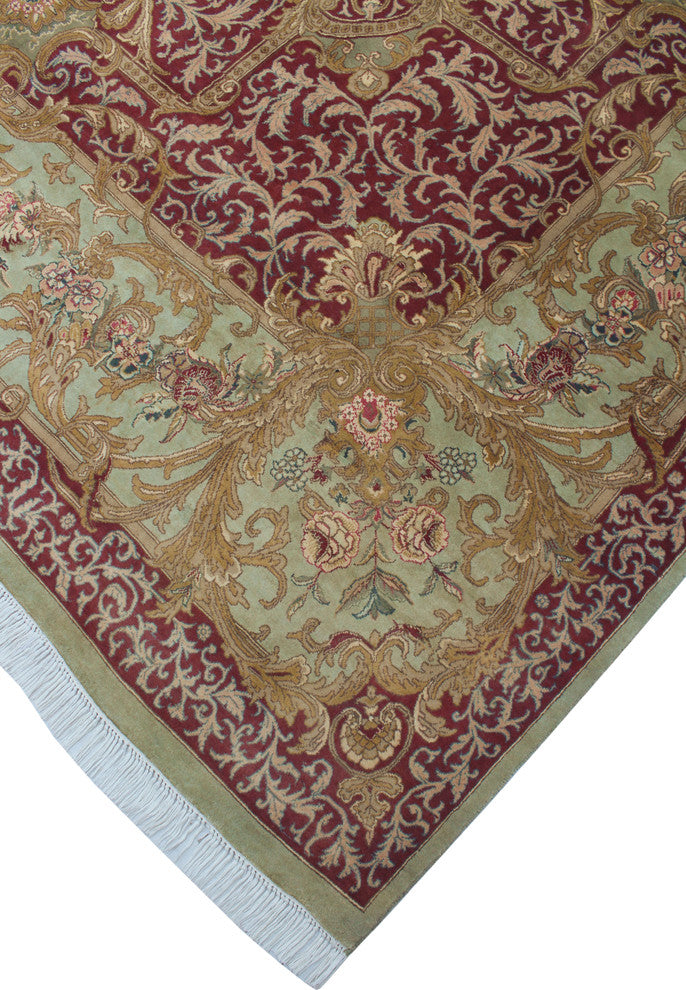 Pak-Persian Abusan Light Green Rug, 9'0x11'10