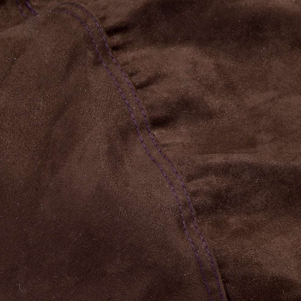Wanda Traditional 8 Foot Suede Bean Bag, Cover Only, French Roast Brown