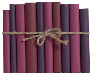 Decorative Books - Berry Paper Wrapped Book Bundle - 1 foot of Purple Books