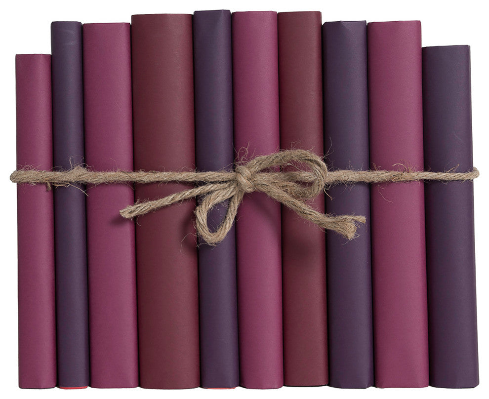 Decorative Books - Berry Paper Wrapped Book Bundle - 1 foot of Purple Books