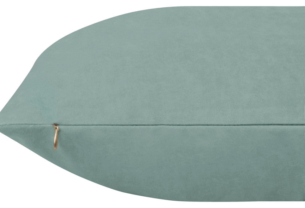 Delara Set of 1 Velvet 20x20", Cushion Cover, Light Blue, Pillow Cover Only