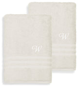 Denzi Bath Sheets With Monogrammed Letter, Set of 2, W