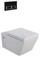 In-Wall Toilet Set, 2"x6" Carrier and Tank, Black Rectangular Actuators