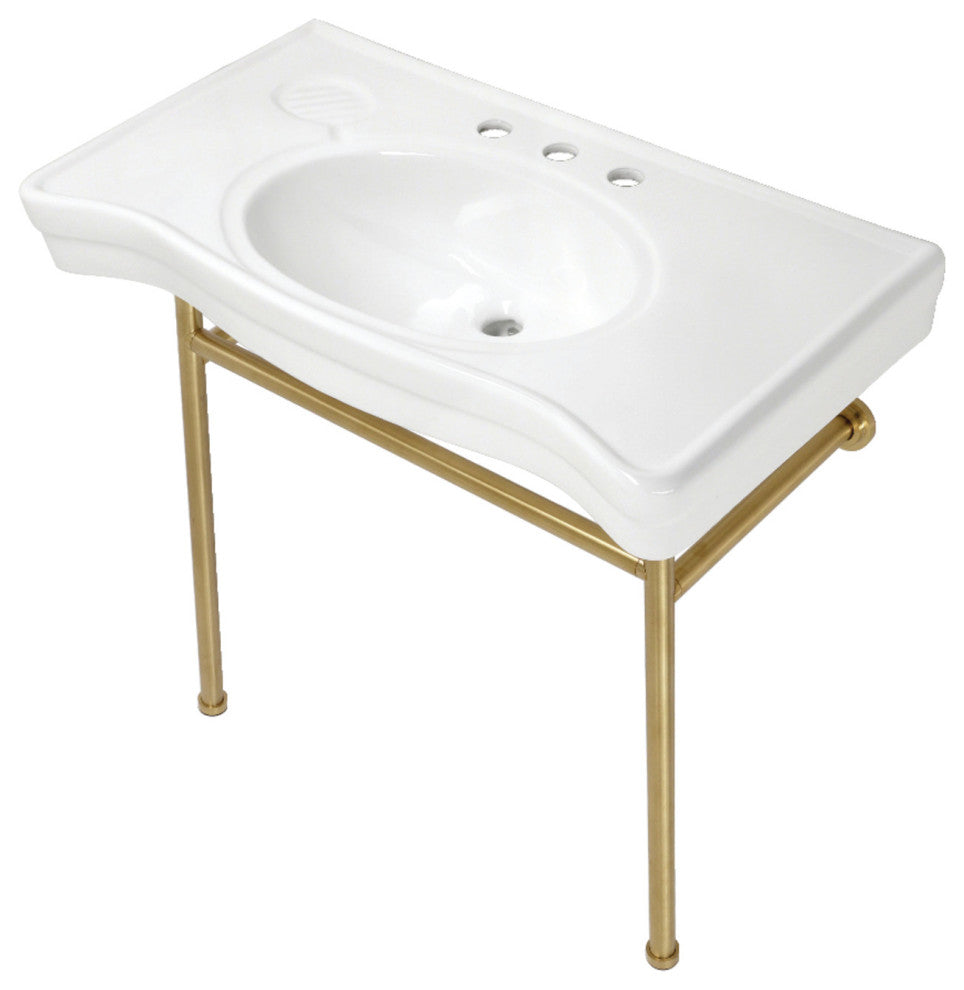 Fauceture VPB28140W87 36" Ceramic Console Sink, Legs