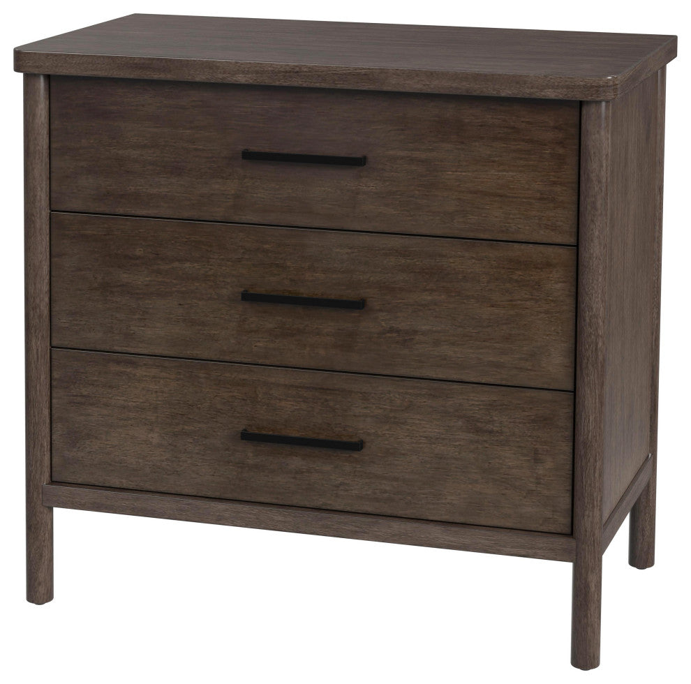 Lennon 3 Drawer Rounded Leg Dresser, Soft Brown