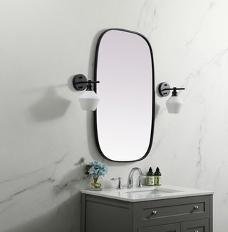 Metal Frame Oval Mirror 24X40 Inch, Black