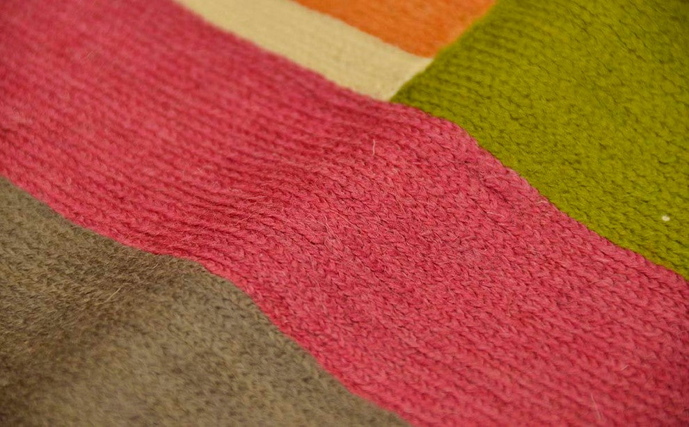 Color Swatch Wool Rug / Wall Tapestry Hand Embroidered 6ft x 4ft