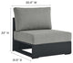 Tahoe Outdoor Patio Powder-Coated Aluminum 3-Piece Right-Facing Chaise Sectional