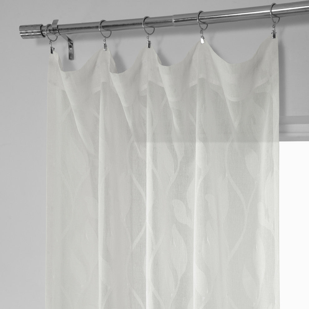 Avignon Vine Patterned Linen Sheer Curtain, 50"x108"