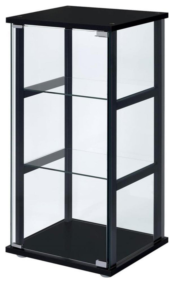 Coaster Cyclamen 3-shelf Glass Curio Cabinet Black and Clear