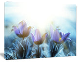 Blooming Blue Spring Flowers, Floral Canvas Art Print, 40"x30"