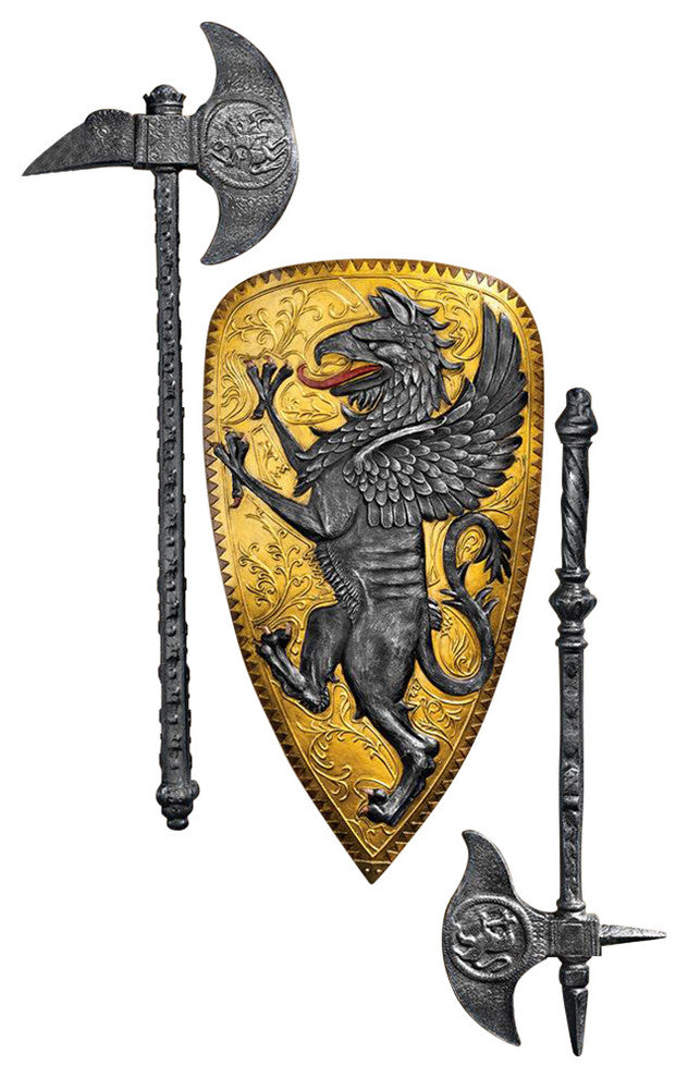 Villani Florence Gothic Griffin Shield Wall Sculpture