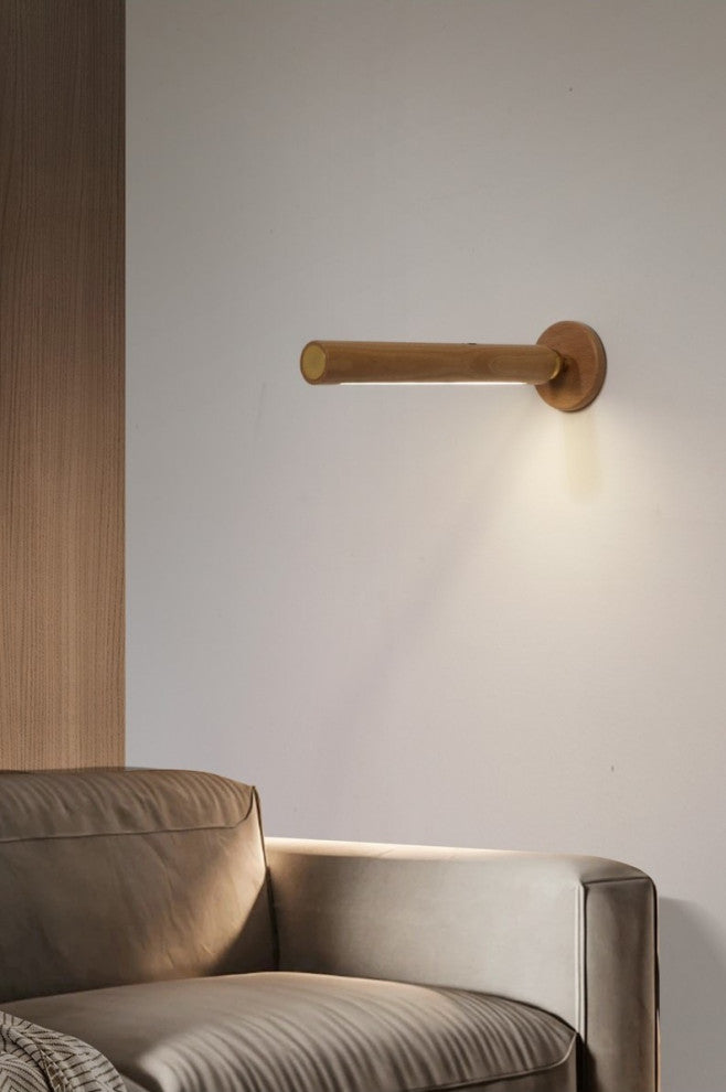 Minimalistic Wooden Wall Lamp in Nordic Style for Living Room, Bedroom