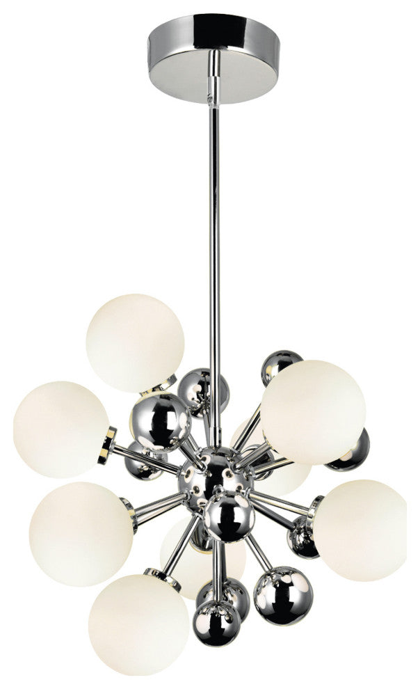 Element 8 Light Chandelier With Polished Nickel Finish