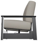 Leeward Deep Seat Outdoor Armchair with Hidden Motion, Stone Linen/Black