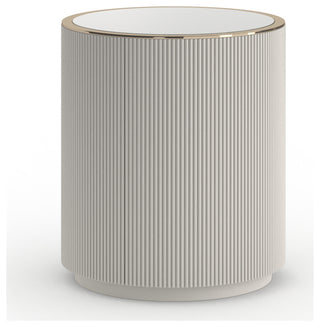 Love Round End Table Matte Pearl