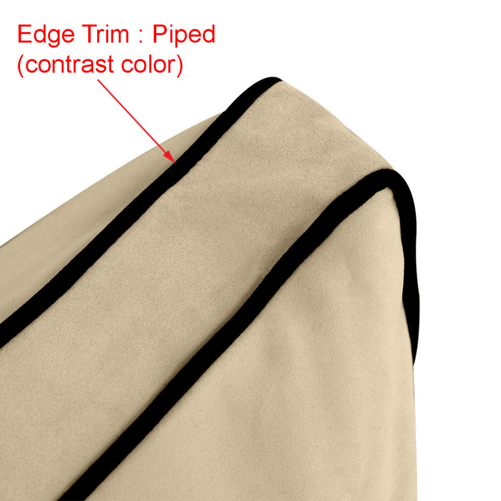 STYLEV1 TwinXL Velvet ContrastPipe IndoorDaybed Mattress Pillow, Cover Only
