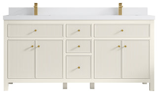 Sonoma 72" Double Sink Bath Vanity in Alabaster, 2" White Quartz
