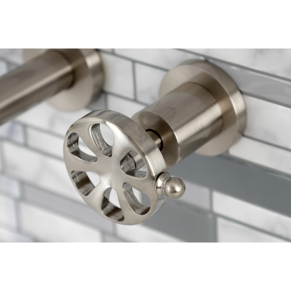 KS8128RX Belknap Two-Handle Wall Mount Bathroom Faucet, Brushed Nickel