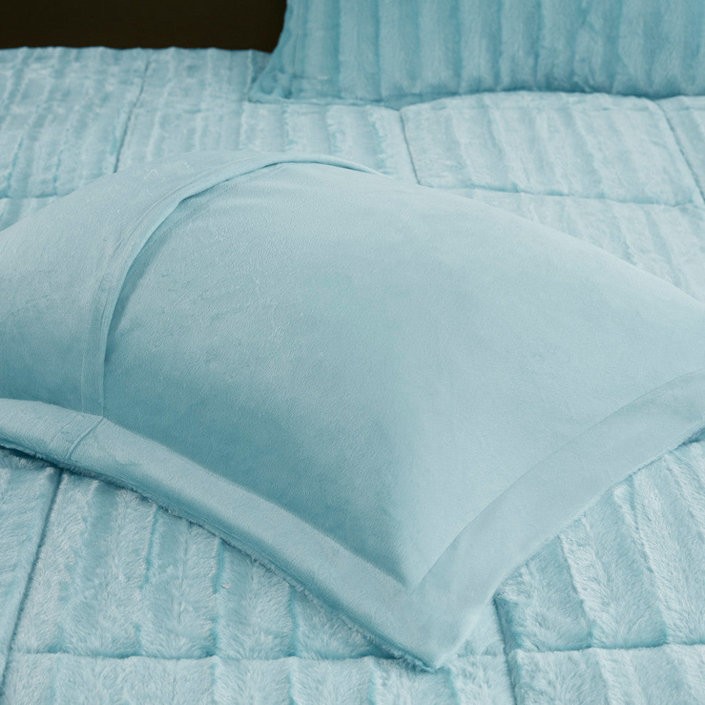 Madison Park Duke Dux Faux Fur 3-Piece Comforter Mini Set