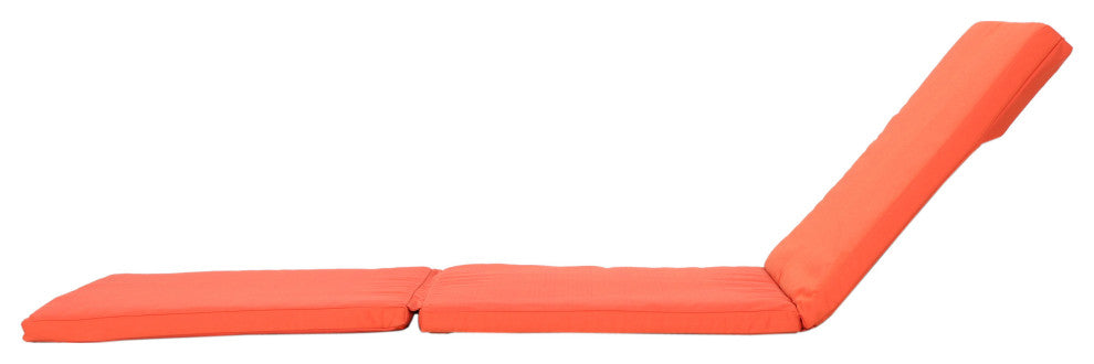 GDF Studio Laraine Outdoor Water Resistant Chaise Lounge Cushion, Orange, Single