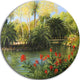 Garden Of Eden, Landscape Large Disc Metal Wall Art, 38"