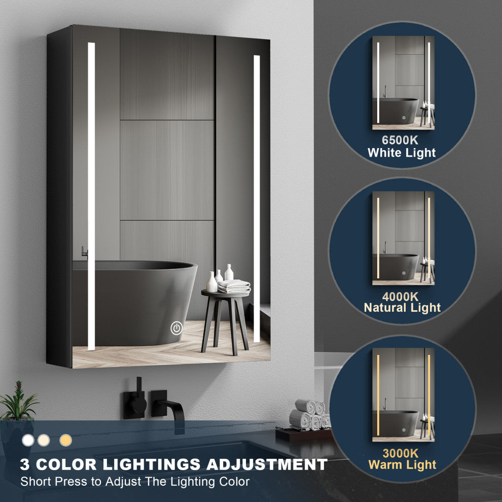 DIY LED Bathroom Medicine Cabinet With Mirror Left Door