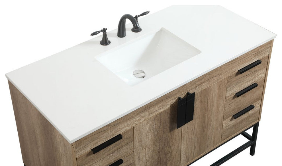 Home Living 22" Modern Natural Oak-Light Bathroom Vanity