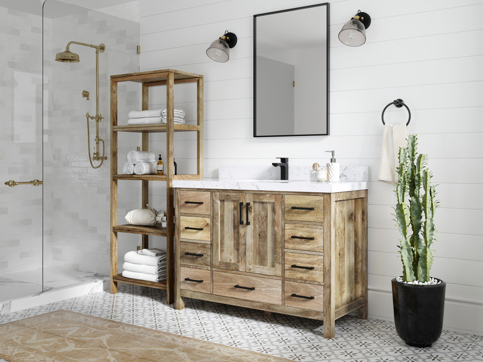 Malibu Mango 48 Single Sink Bath Vanity in Natural 2" Empira Quartz